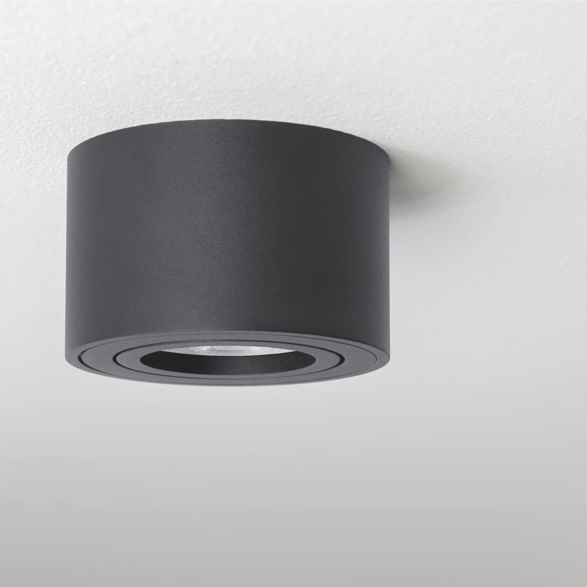 linovum SMOL Aufbauspot anthrazit flach schwenkbar Ø80mm 4W warmweiß