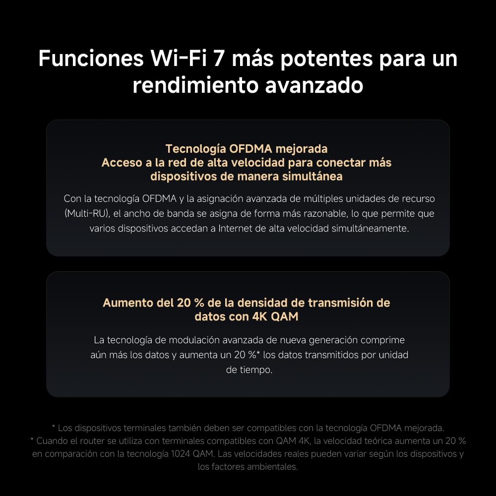 Router WiFi7 BE3600 - Puerto 2.5G, Mesh WiFi, BLE, Conexión Multi-Dispositivo con Baja Latencia