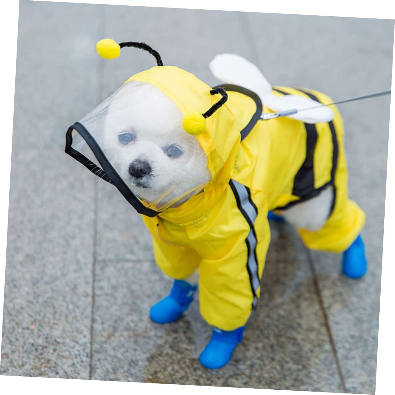 FRCOLOR 3pièces Manteau De Pluie pour Chien Abeille Veste à Capuche Imperméable pour Animaux De Compagnie Vêtements De Pluie Pratiques Et Stylés pour Chiens De Moyenne Et Petite