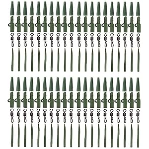 Kit de matériel de pêche à la Carpe pêche à la Carpe Clips pivotants Anti-Manchon Plomb Tubes de Queue en Caoutchouc…