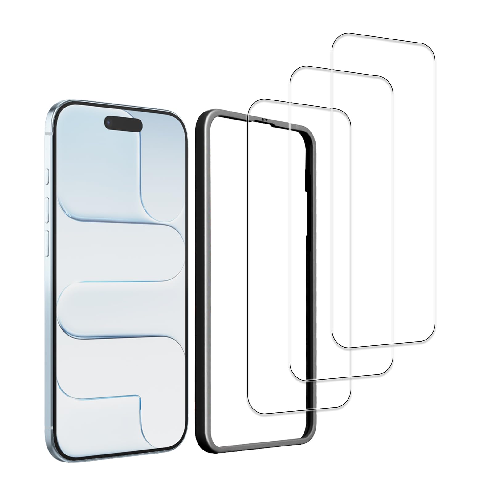 3 Pack for iPhone Air / 17 Air Screen Protector with Frame 6.5 inch
