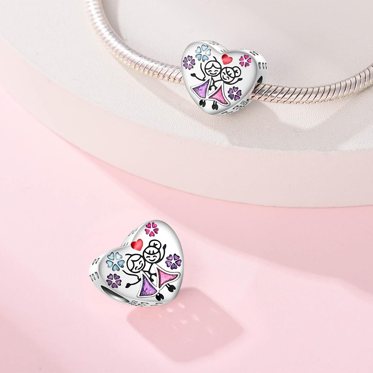 Charms Anhänger 925 Sterlingsilber 5A Zirkonia-Anhänger Mit Geschenkkarton, Geeignet für Europäische Charme Armband Schmuck Geschenk für Damen Frauen