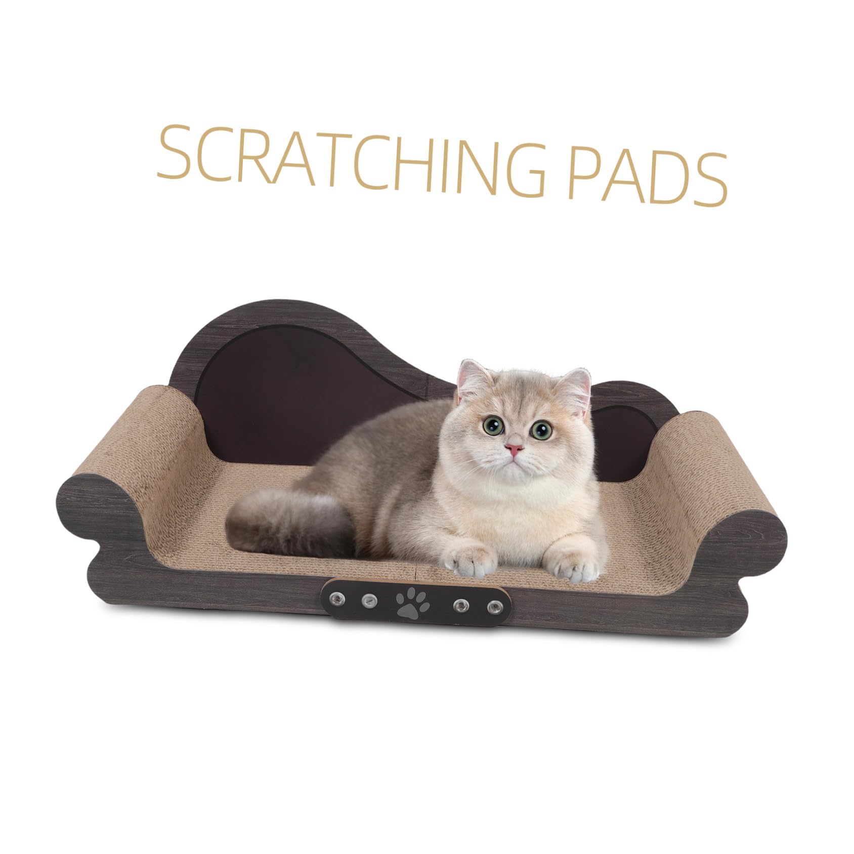 Veemoon Kratzbrett aus Wellpappe für Katzen Kratzmatte für Möbel Kratzliege zum Spielen als Kratzsofa oder Lounge für Haustiere