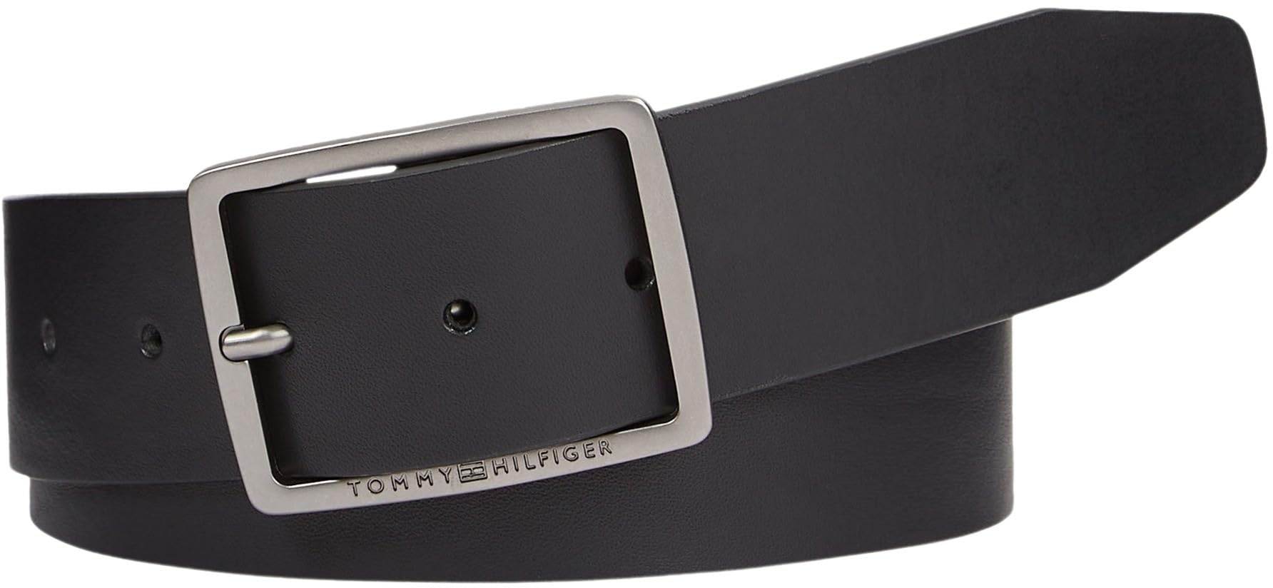Tommy Hilfiger Herren Gürtel Oliver 4,0 cm aus Leder, Schwarz (Black), 80 cm