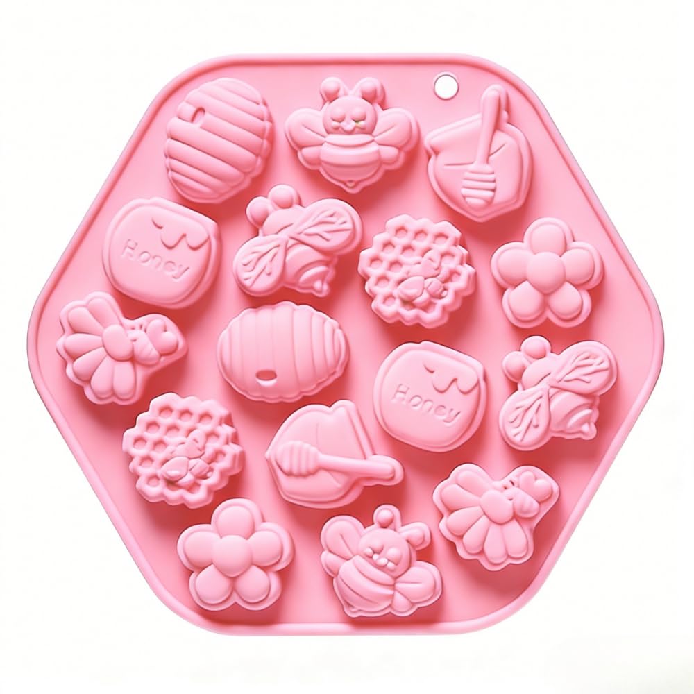 Bee Chocolate Silicone Mould, 16 Cavity Honey Pot Beehive