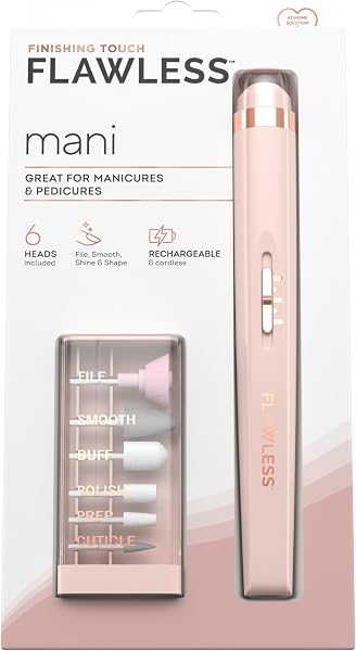 Finishing Touch Flawless Salon Nails Kit, Electronic Nail File and Full Manicure and Pedicure Tool