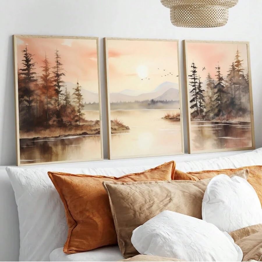 Tableau aquarelle grand format pour habiller un grand mur vide de salon