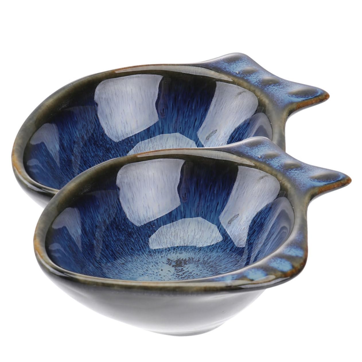 Alipis Piece Ceramic Sauce Dishes Fish Dipping Bowls Vinegar Dish Snack Bowls Condiment Plate