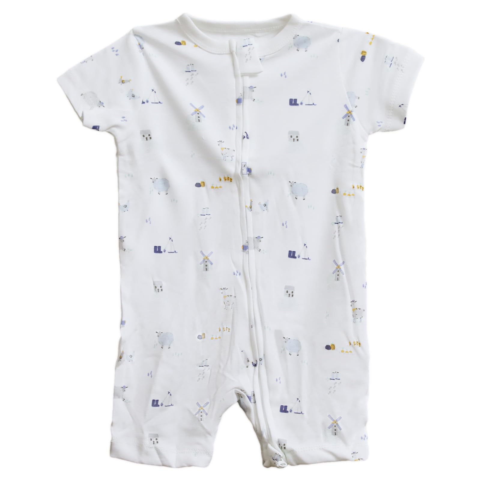 amropi Gestreifte Strampler Baby Mädchen Jungen 3er-Pack Kurzarm Schlafstrampler Schlafanzug für 6-24 Monate