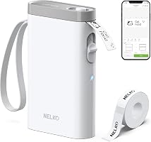 Nelko P21 Label Maker Machine with Tape, Bluetooth Label Printer, White | Creative App & Multiple Templates, Inkless...