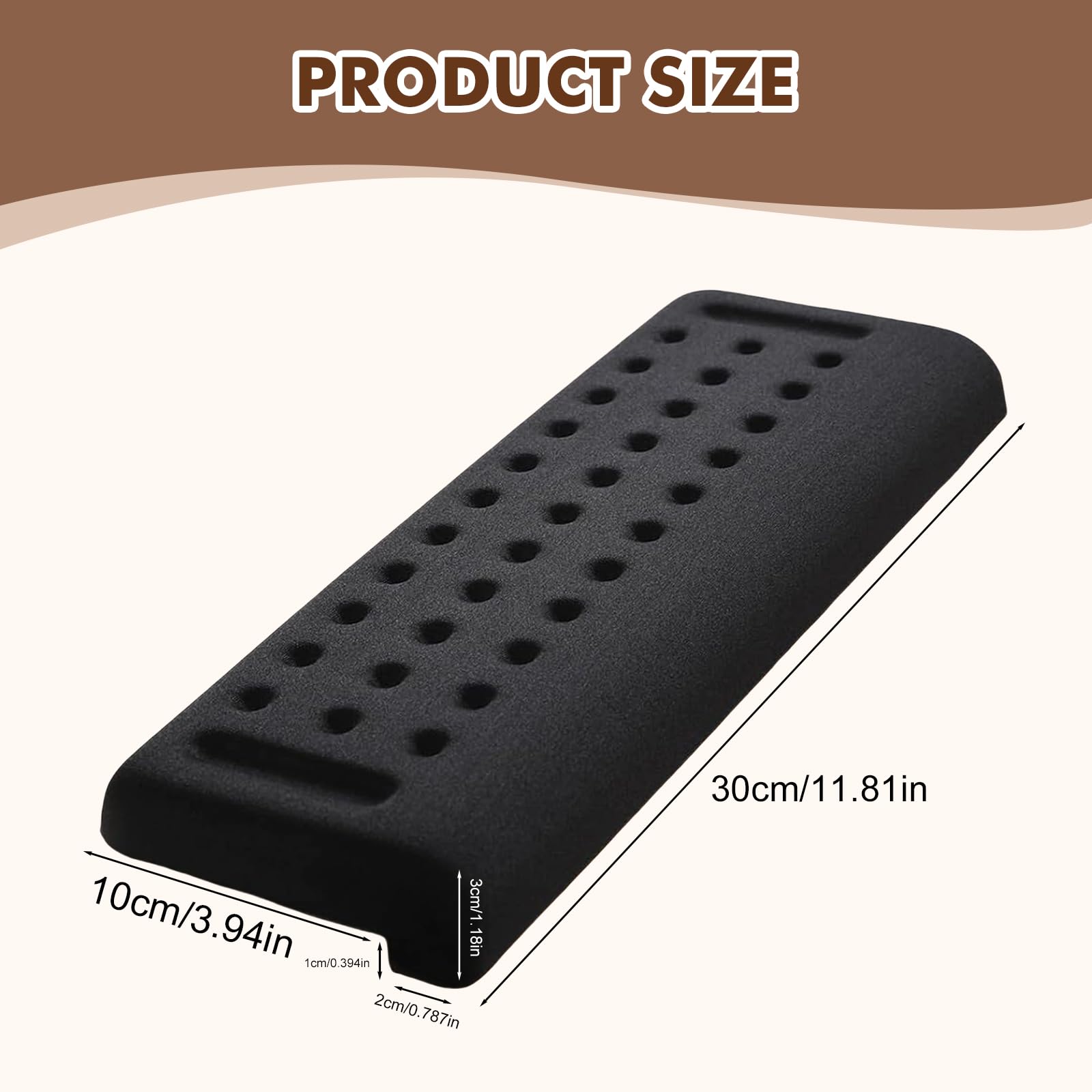 Set di 2 poggiapolsi per tastiera in memory foam, ergonomico, antiscivolo, per ufficio e casa