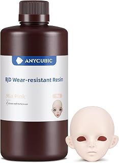 Anycubic BJD Wear-Resistant 3D Drucker Harz, Authentische BJD Hautfarben, Anti-Vergilbung & Kratzfestes UV-Resin für Kugelgelenkpuppen, Hohe Präzision & Einfaches Makeup (Mia Pink, 1 kg)