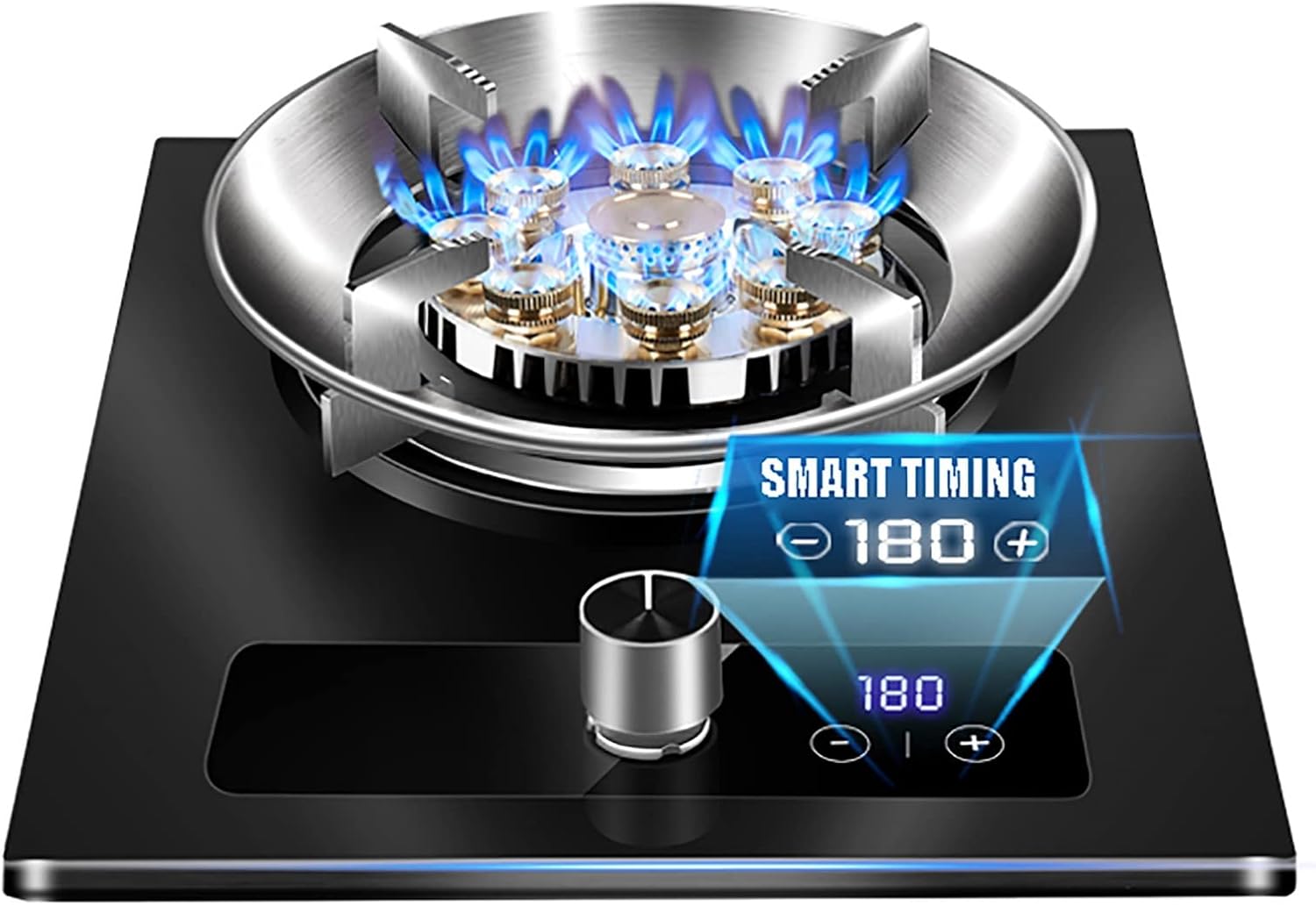 Gas Hob Built-In Gas Cooktop, 1 Zones Burner Gas Hob,Flameout Protection & Timing Function(I LPG) (A LPG)