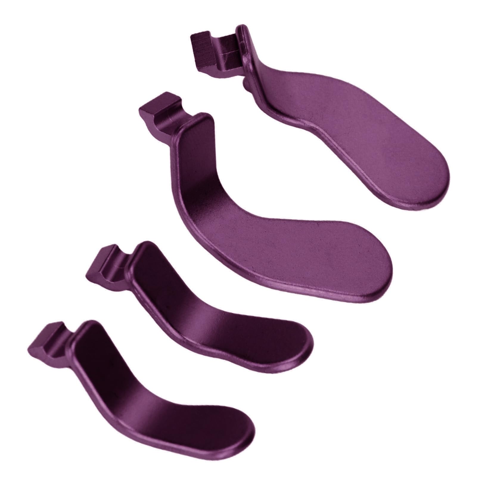 4-teiliges Controller-Paddel aus Edelstahl, Ersatzteile für Metallhaarauslöser, Videospiel-Zubehör für One Elite Series 2, Modell 1797, Kabelloses Zubehörknopf-Set (Lila)