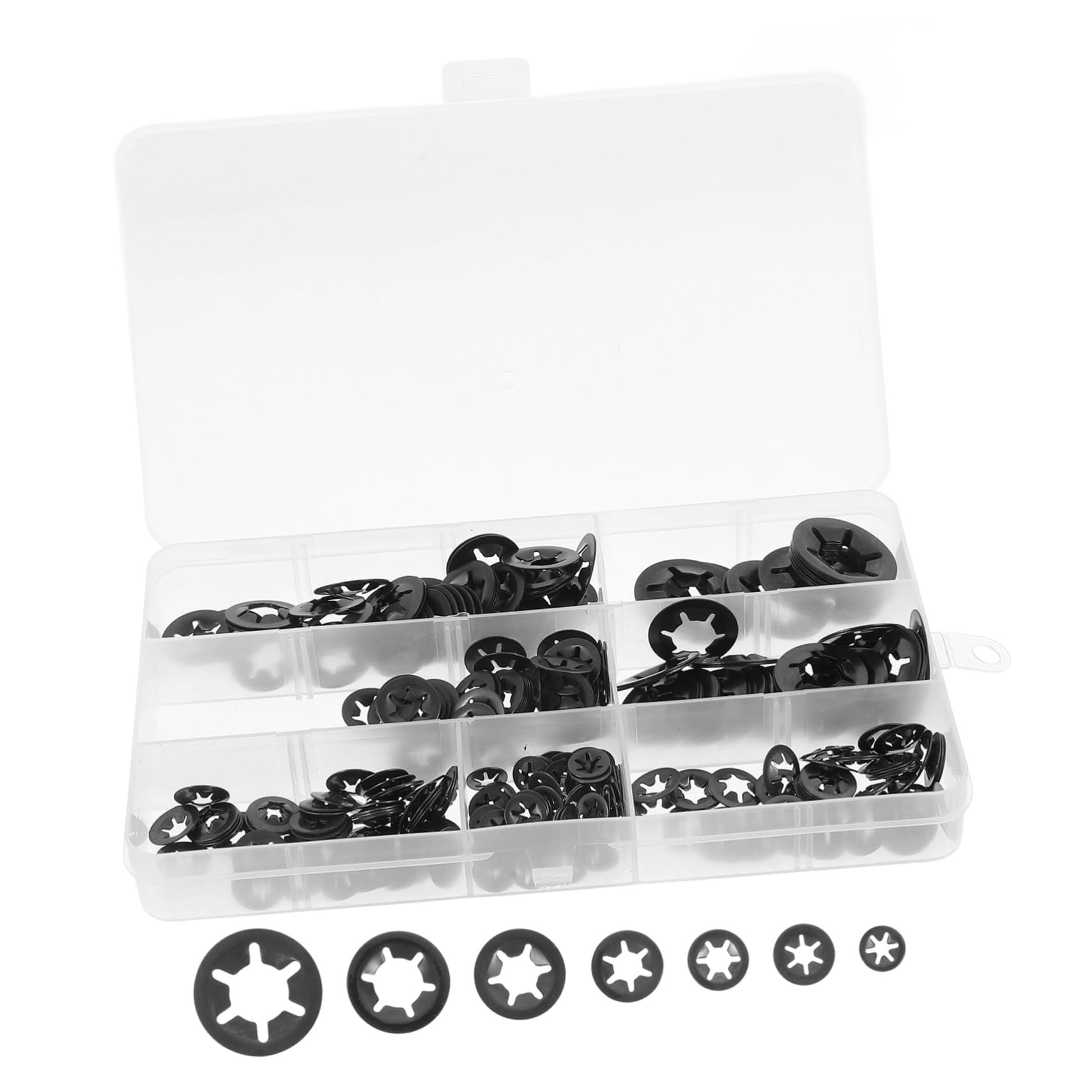 Cabilock 340pcs Lock Washers Assortment Kit 7 Sizes Fastener Retaining Rings Random