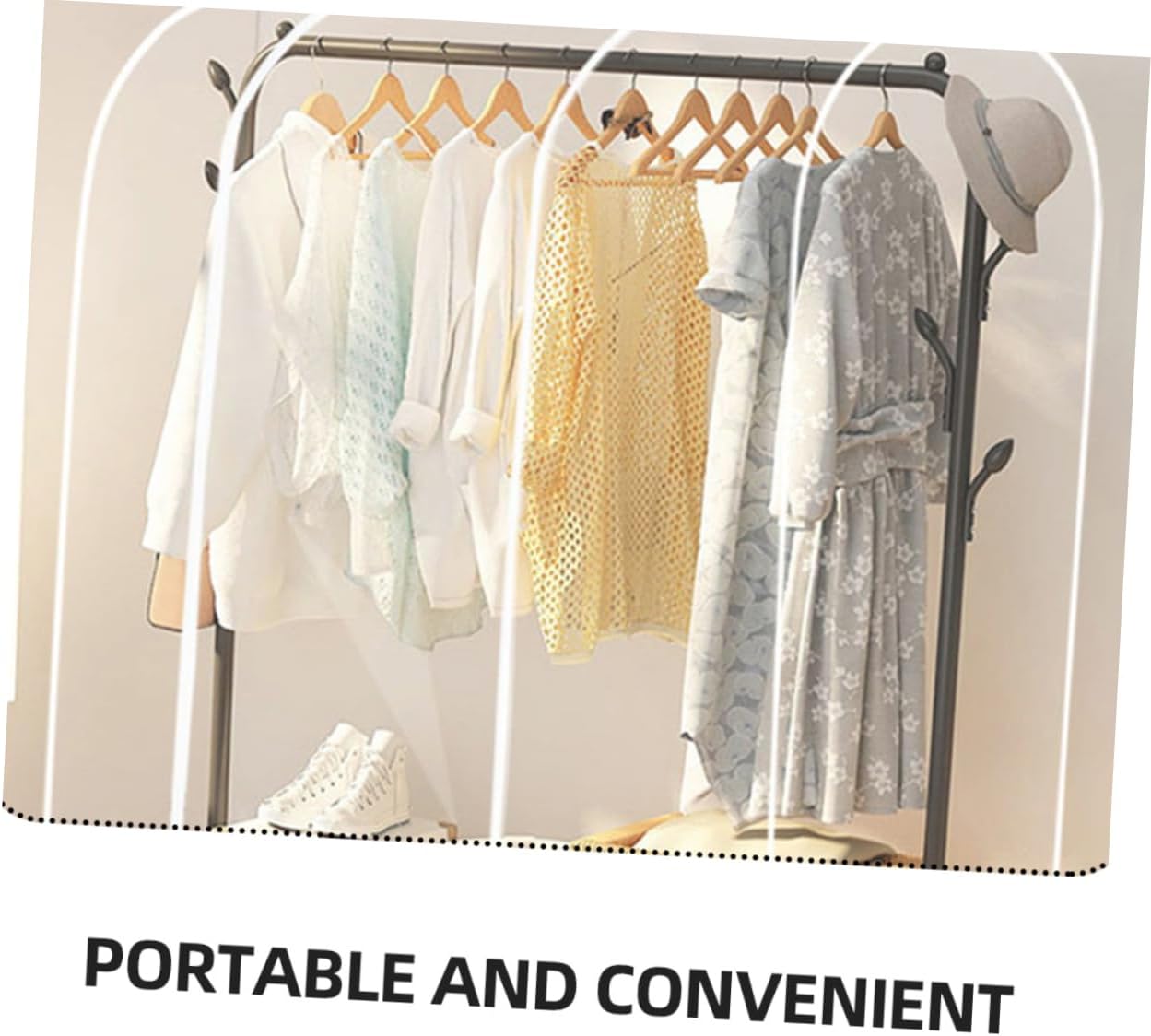 Alipis Hanging Garment Rack Cover Clothes Cover Zipper Clothing Protection Modern