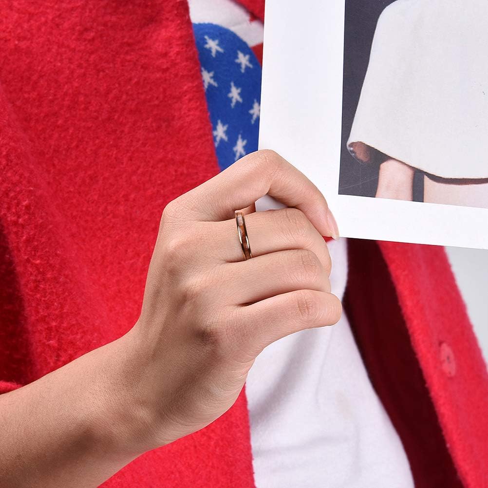 THREE KEYS JEWELRY 4mm 6mm 8mm Black Tungsten Wedding Ring Domed with Real Koa Wood Inlay - Image 5