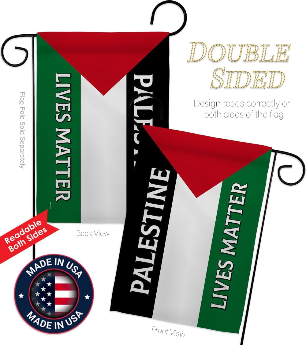 Palestine Lives Matter Flag Pole Set Bandera de Support Stand With Palestinians Decor Home Wall Hanging Garden Tapestry Home Door Poster Garden Stake Cemetery Grave Yard Sign Muslims Gifts Made In USA