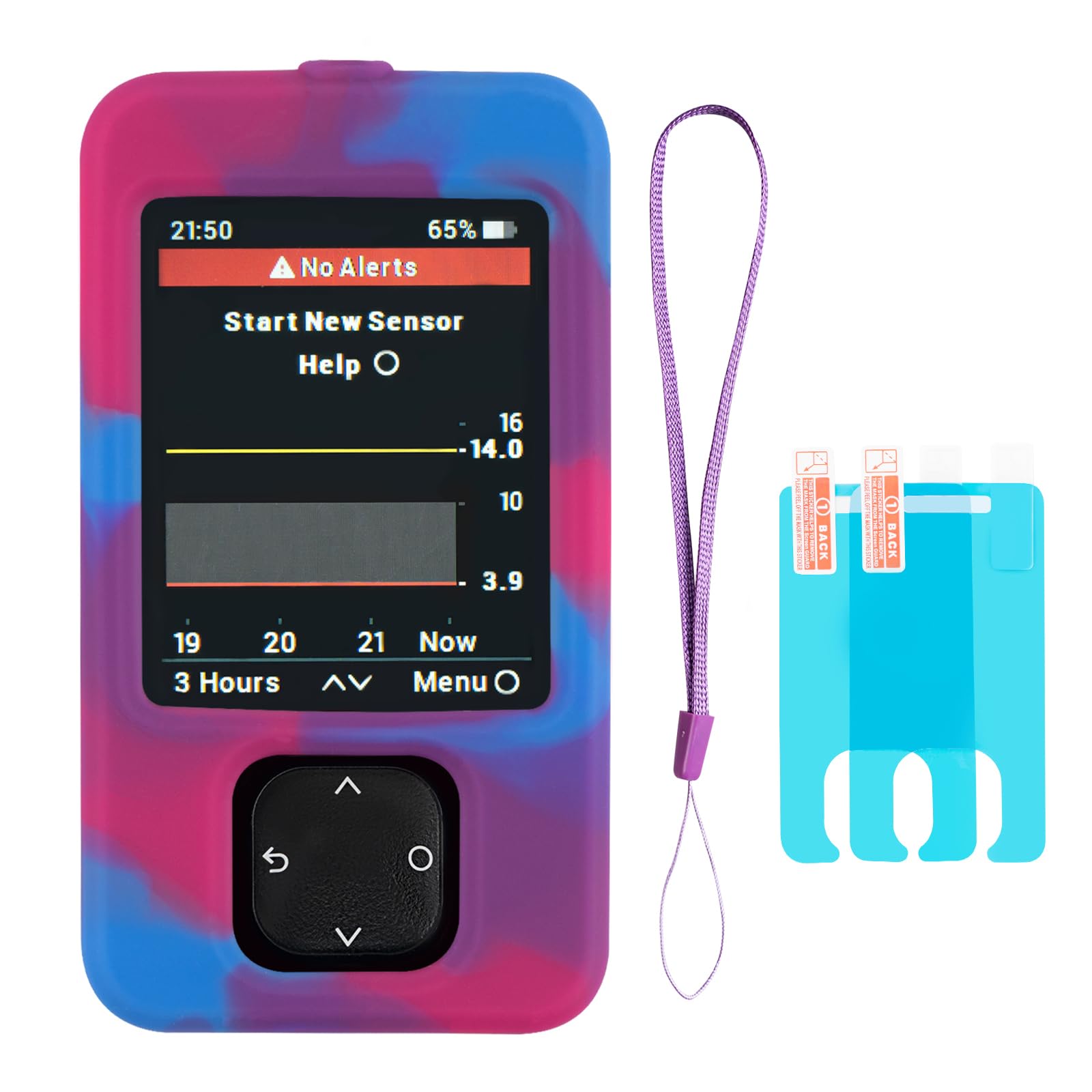 Dexcom G7 Receiver Case with Wrist Lanyard and 2PCS Screen Protector (Tricolor Mixing)