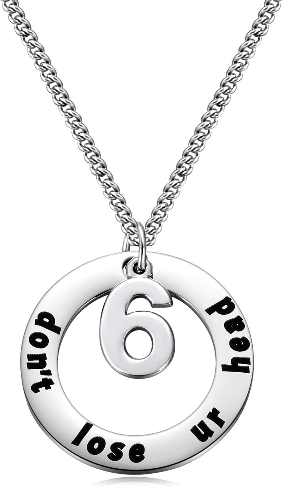 KvekstioSix Broadway Musical Theatre Inspired Cosplay Jewelry Gifts Don't Lose Ur Head Charm Necklace for Teen Girls