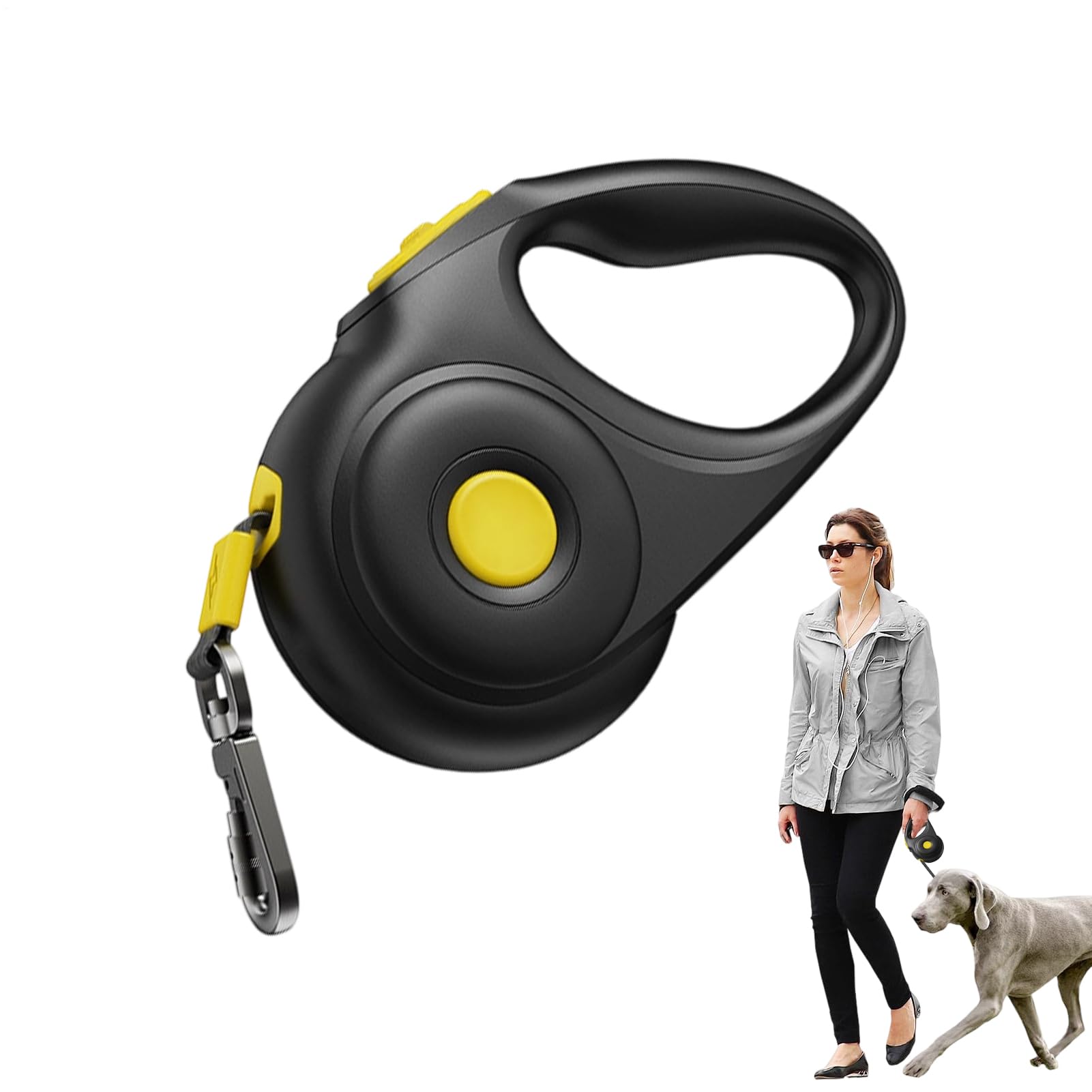 Corda Per Cani Guinzaglio Estensibile Con Blocco Semi-Automatico | Maniglia Ergonomica Con Arresto Istantaneo e Sicurezza a 180° per Giardino, Campeggio, Escursionismo e Spiaggia