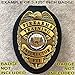 Oval Police Badge Holder Belt Clip - Optional to Use Around The Neck - Black Leather with Badge Polishing Cloth - Perfect Fit USA