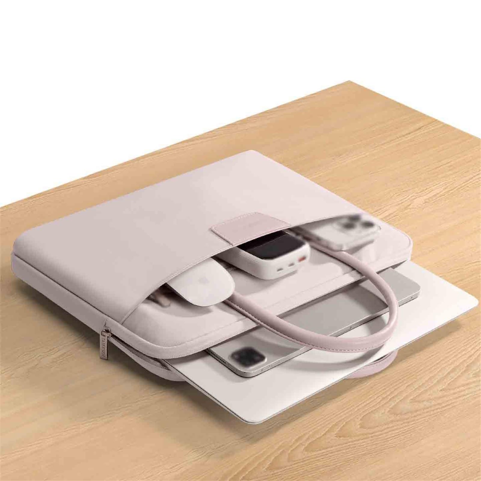 PC Maletín Bolso for Ordenador portátil for Mujer, Bolso de Mano 14 y 16 Pulgadas, maletín Trabajo for Oficina Profesores Negocios(Blanco,16inch)