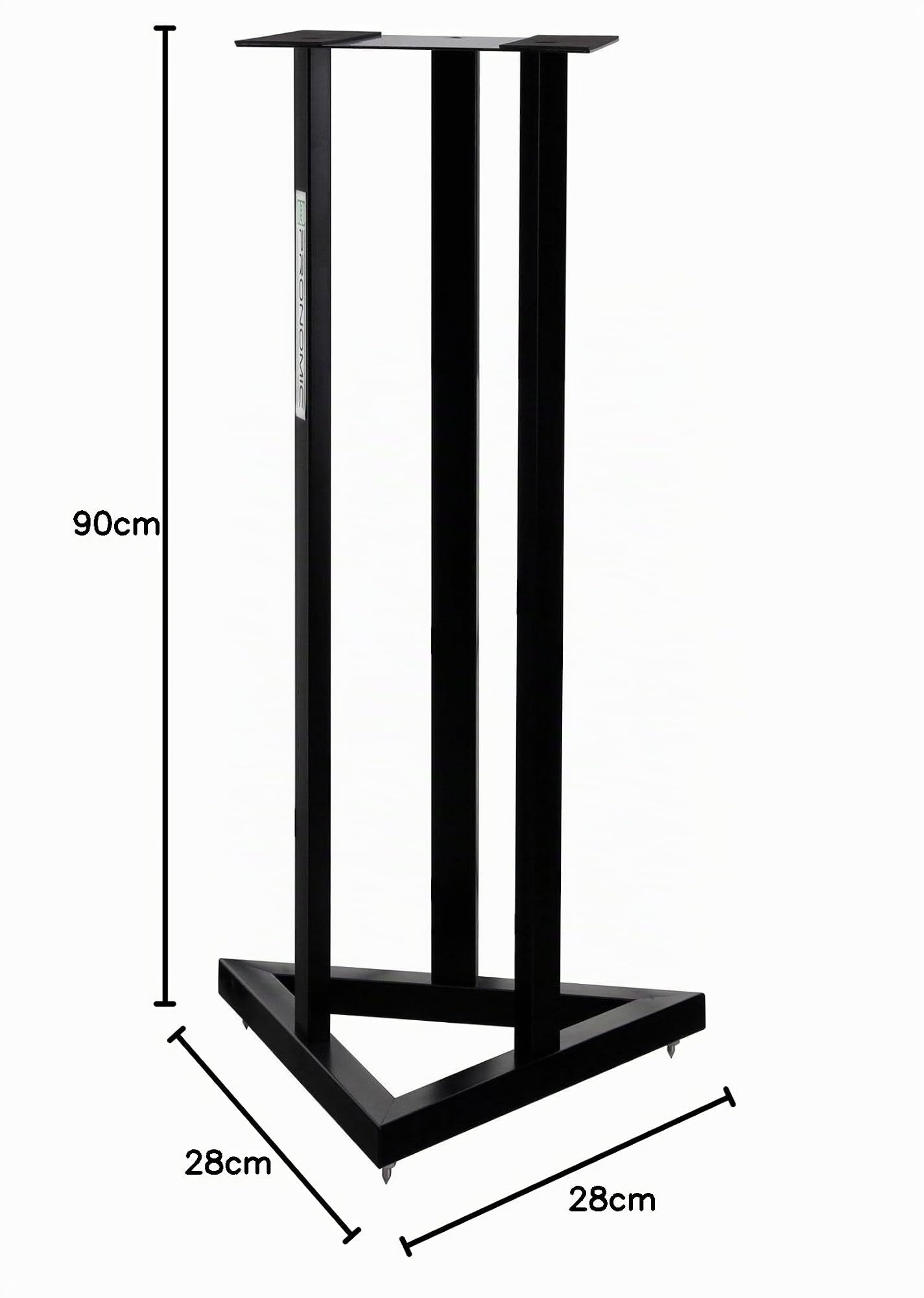Pronomic SCS-20 Supporto per Casse a Statitivo per Coppia di Monitor | Base pesante a forma triangolare, 3 gambe da stativo, Piedini in gomma regolabili, Dimensioni piattaforma (L x P): 28 x 28 cm