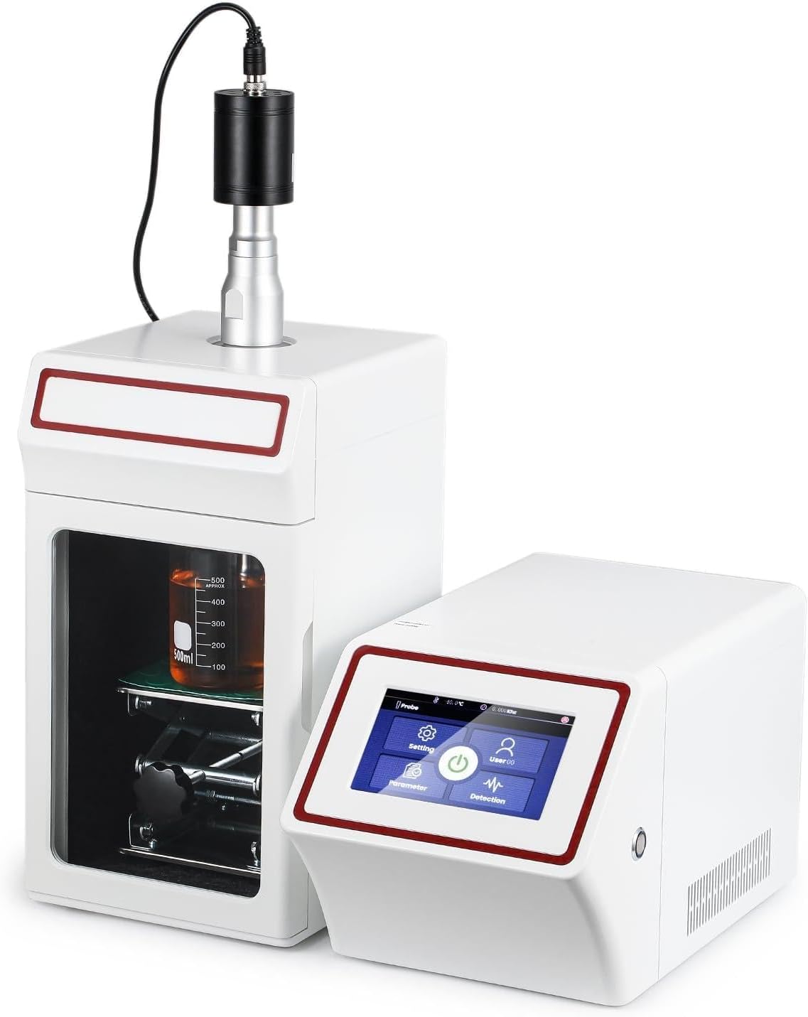 CGOLDENWALL Touch Screen Ultrasonic Homogenizer Sonicator Processor Cell Disruptor Mixer Emulsification and Nanoparticle Dispersion (950W，50mL-1200mL)