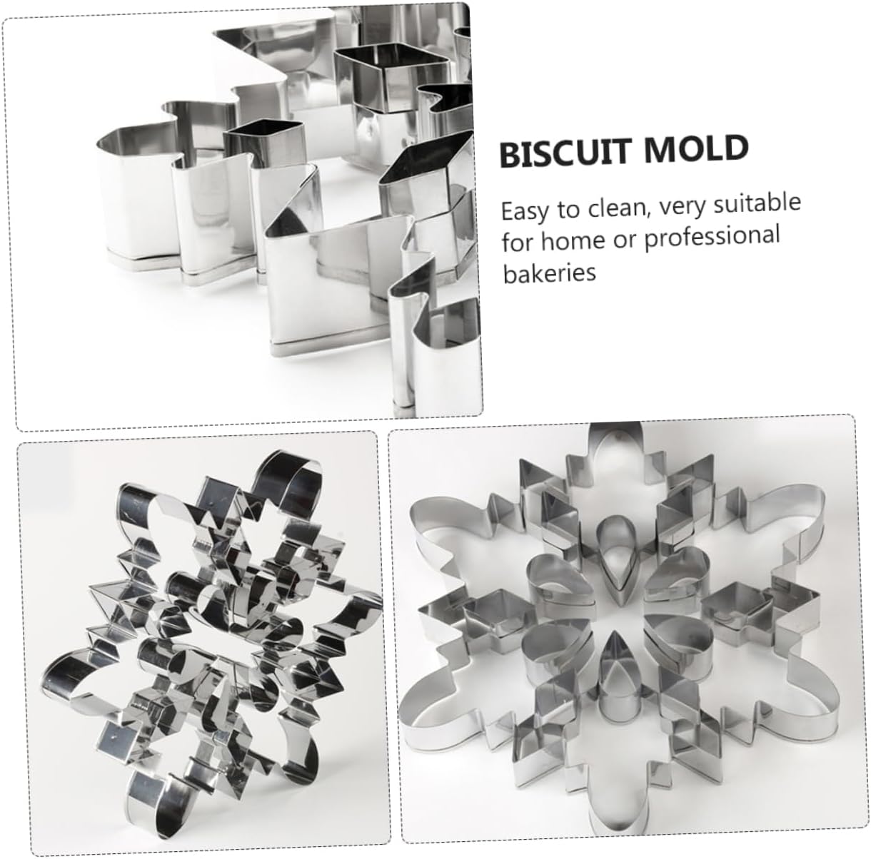 2pcs Stainless Steel Snowflake Cookie Cutter Mold Festive Fondant Baking Tools for Christmas Cookies Easy and Space-saving Design for Baking Boys and Girls and Friends image 4