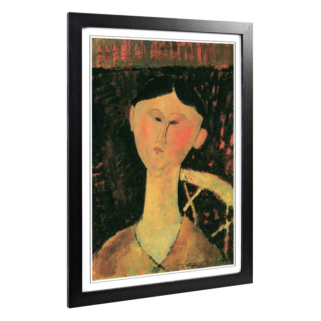 Big Box Art Framed Print of Amedeo Modigliani Bildnis Beatrice Hastings Design | Wall Art Picture | Home Decor for Kitchen, Living Room, Bedroom, Hallway, Black, A2 / 24.5x18 Inch / 62x45cm