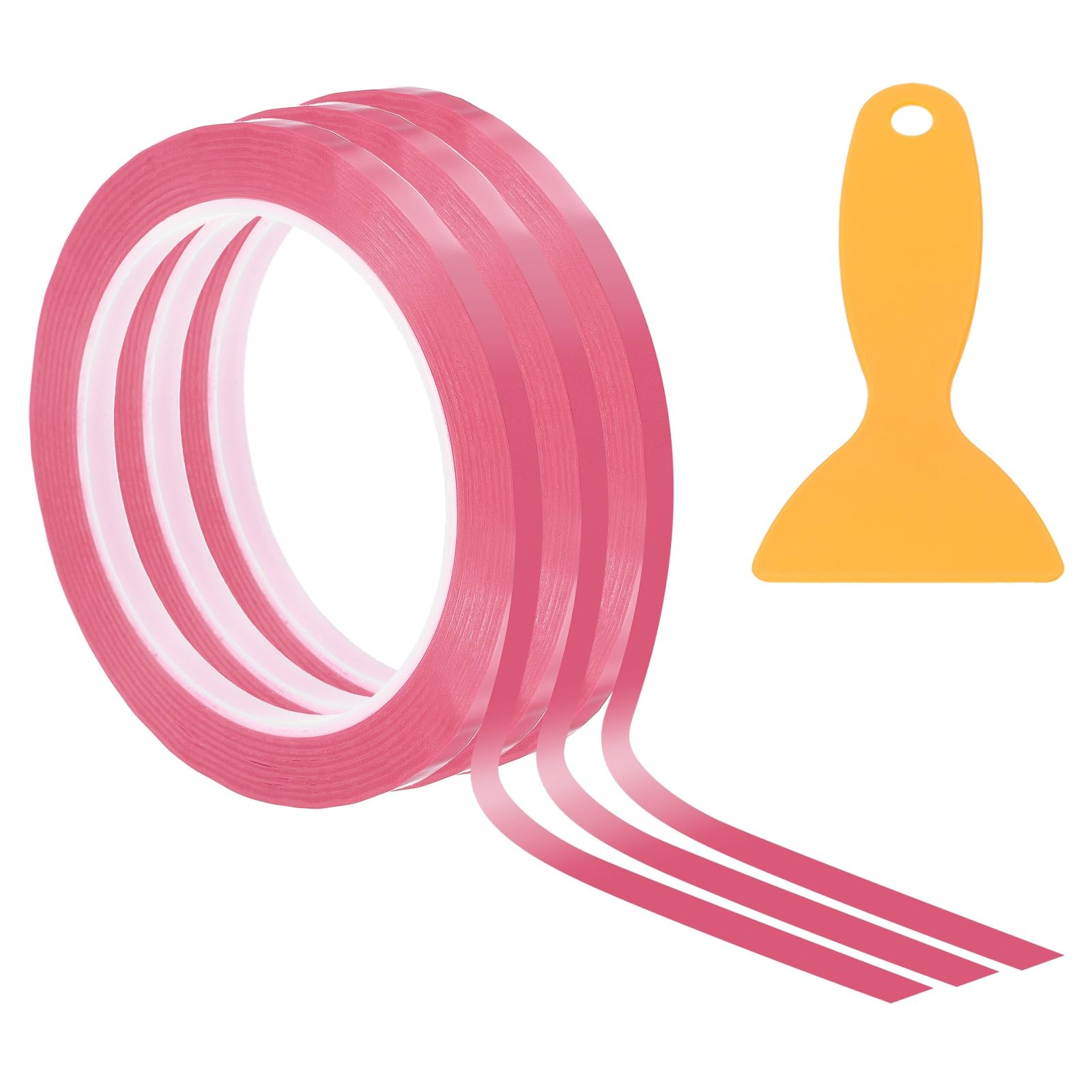 PATIKIL 5mm x 66m Whiteboard Tape,Thin Dry Erase Tape,Pink,3 Pack — image 1