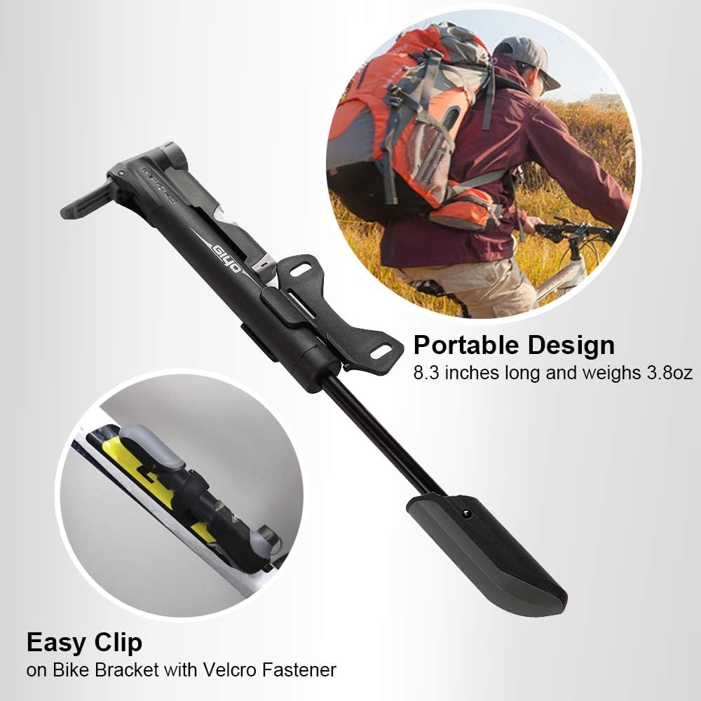 Mini Bike Pump, [No Valve Changing Needed][120 PSI] Diyife Bicycle Tire Pump Small Bike Pump with Puncture Repair Kit Fits Road & MTB for Presta & Schrader : Sports & Outdoors