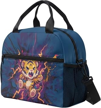 chaqlin Tiger Lunch Box Thermal Lunch Bag Girls Boys Cooler Bag Insulated Reusable Lunch Bags Picnic Bags Back to School
