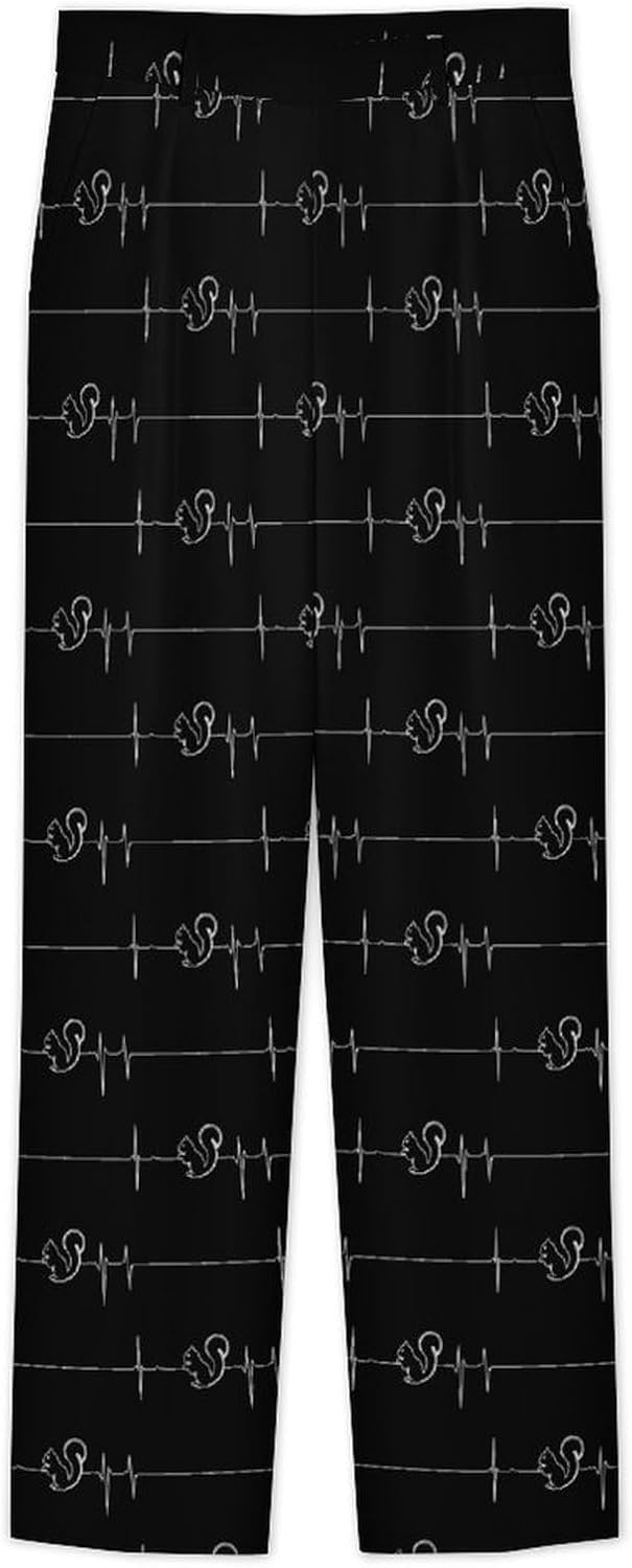 Heartbeat1 Squirrel Novelty Men's Casual Pants Slim Fit Suit Dress Trousers