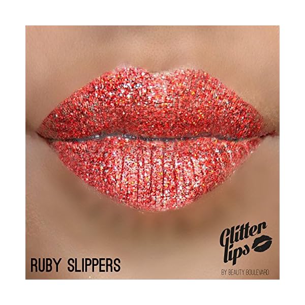BEAUTYBLVD Glitter Lips | Glitter Lip Kit | Waterproof & Smudge Proof | Long Lasting | Cruelty Free (Ruby Slippers)