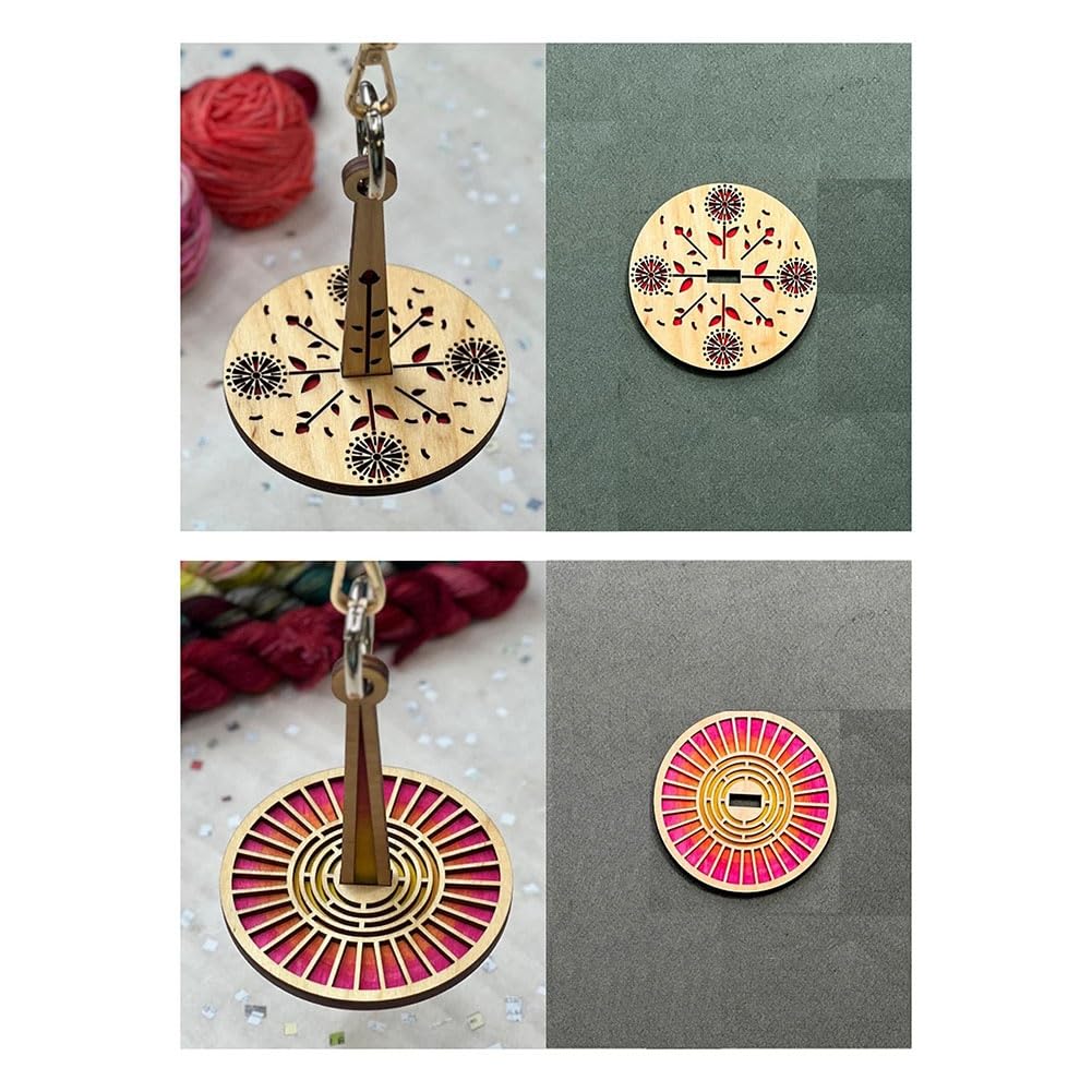 Porta Gomitolo Da Polso In Legno - Con Organizzatore Per Uncinetto E Maglieria | Design Gatto E Fiocco