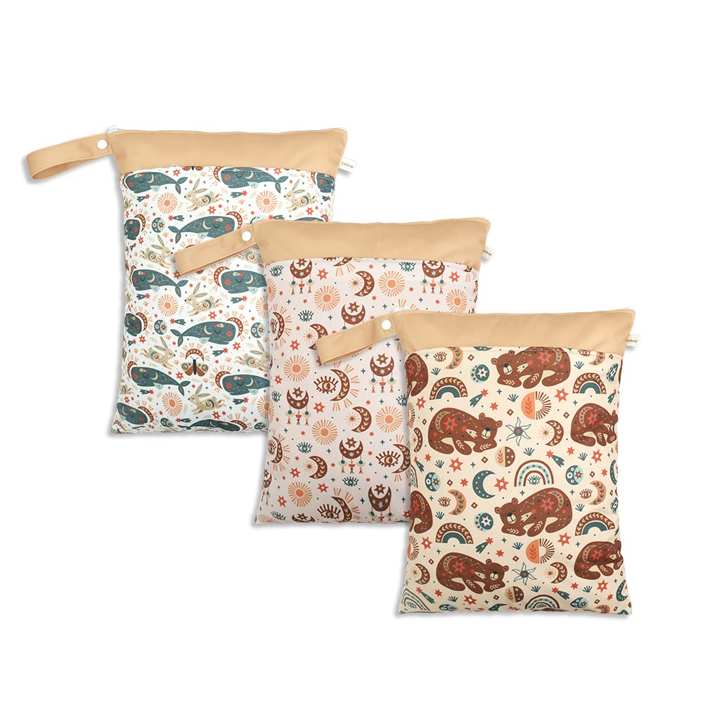 KKTAPOS Wet Dry Bags for Baby Cloth Diapers Waterproof