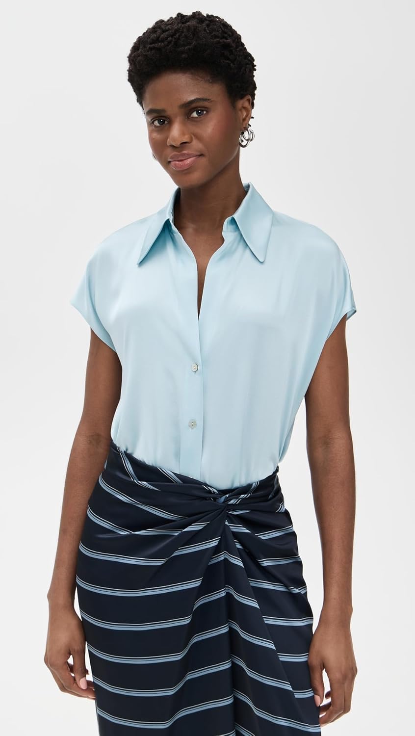 Vince Women's Cap Sleeve Ruched Back Blouse - Image 2