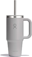 Vista 60 de Hydro Flask - Vaso de viaje con asa, tapa y pajilla, acero inoxidable térmico, 32 onzas, color azul