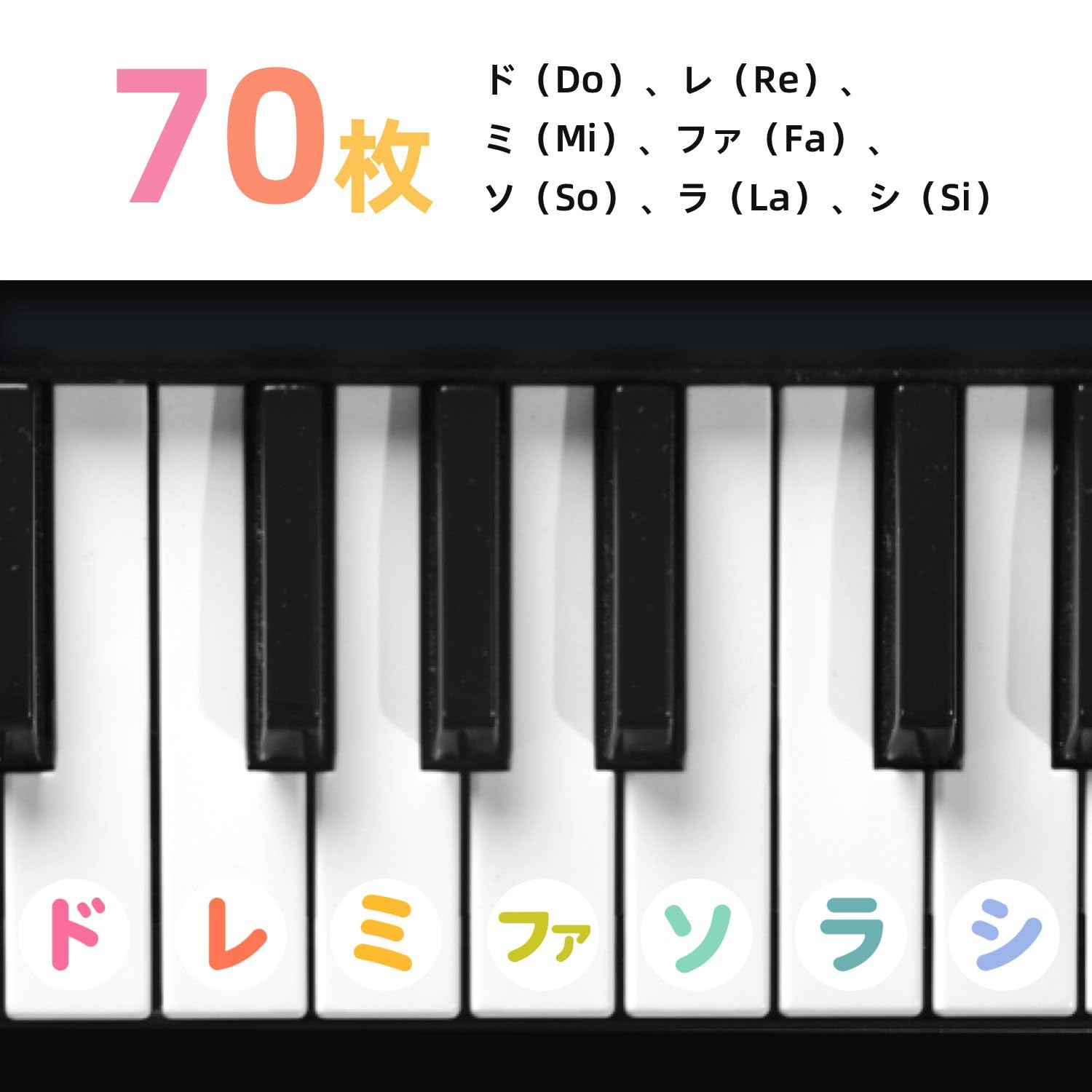 Amazon.co.jp: ドレミ シール 音階 ピアノ鍵盤シール キーボード 電子
