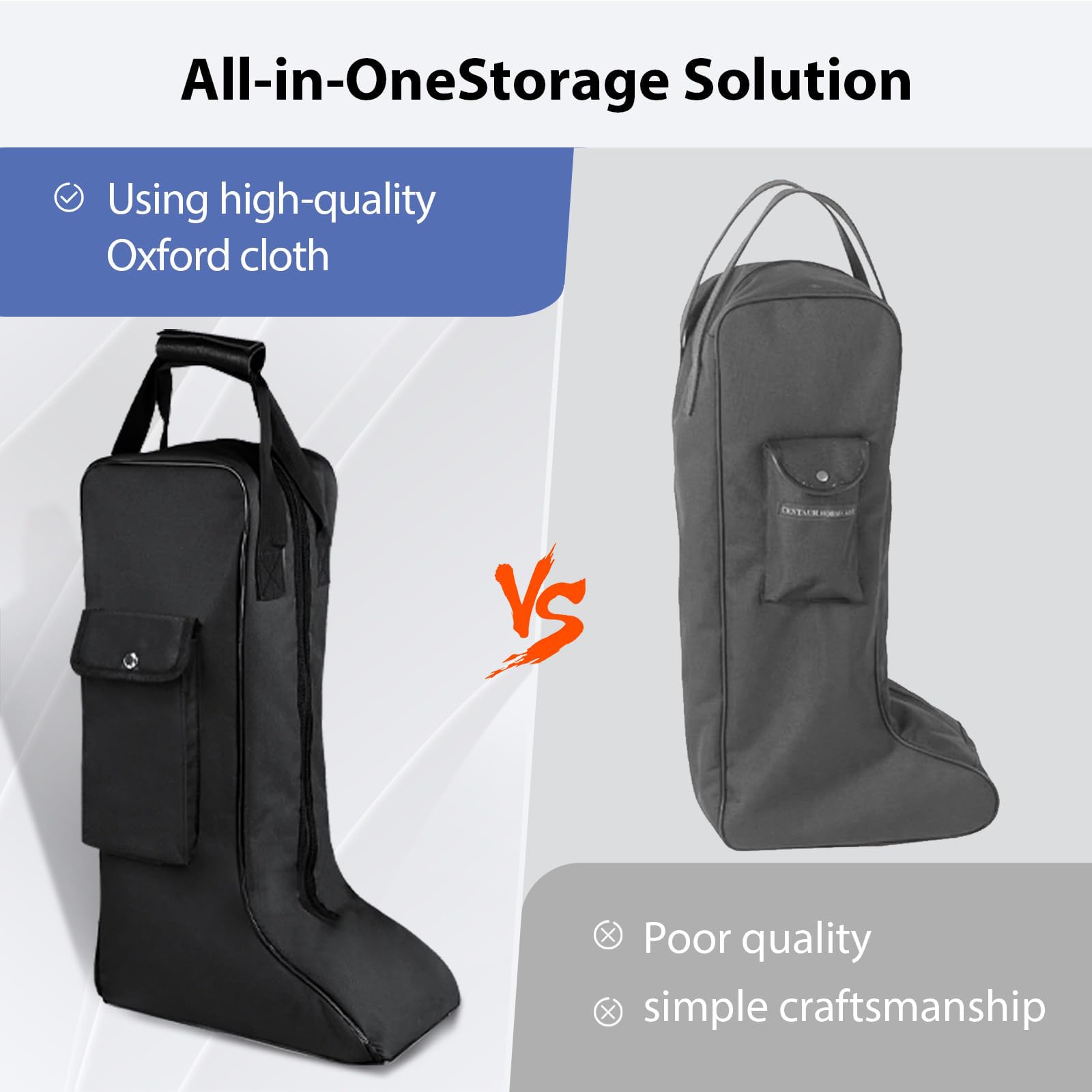 Bolsa de almacenamiento portátil de tela Oxford para botas de equitación para protección y fácil limpieza durante viajes y desplazamientos