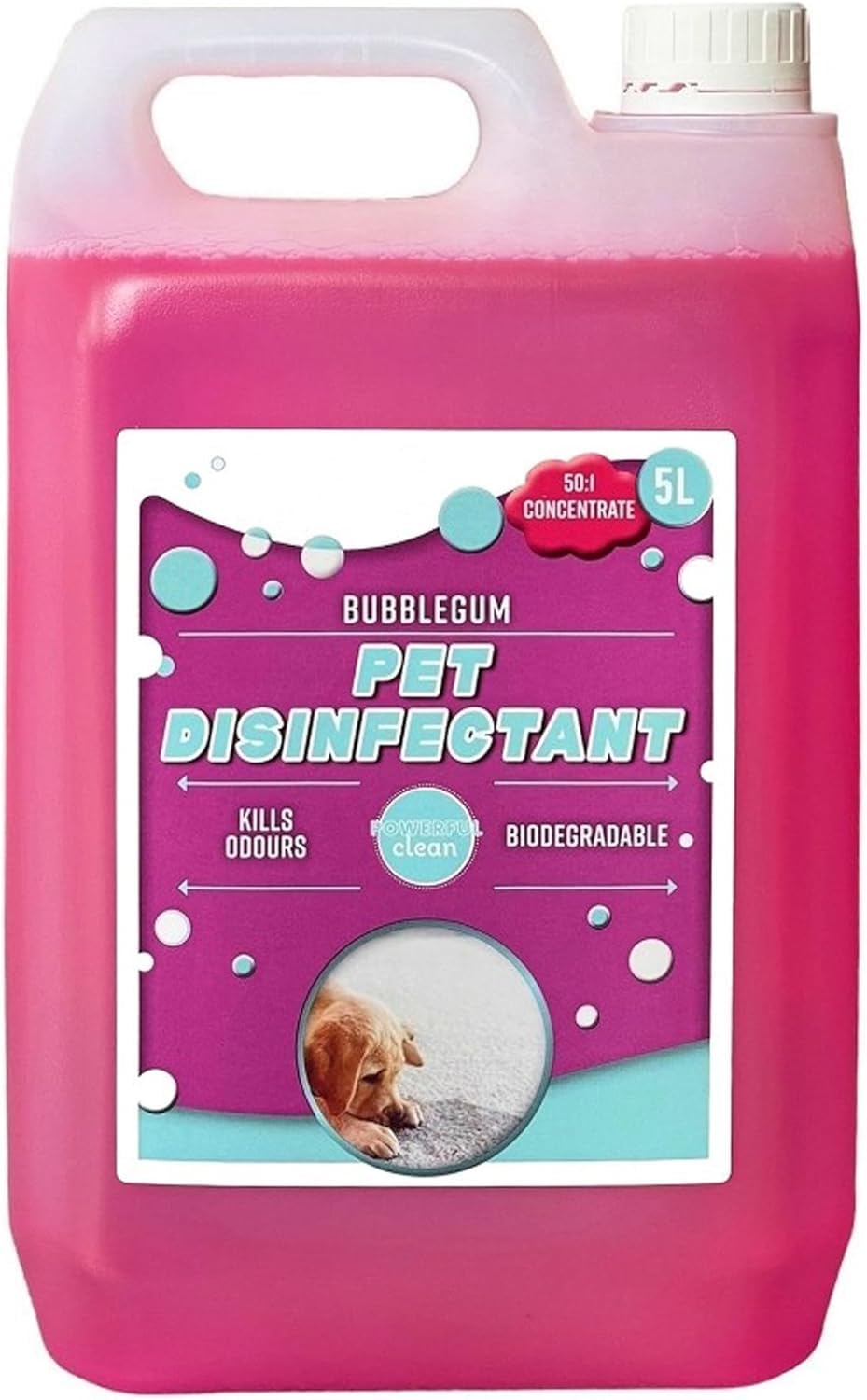 5L Pet Disinfectant Bubble Gum Pet Disinfectant Concentrated Cleaner And Odour Eliminator Dog Safe Kennel Disinfectant And Deodoriser Dog Urine Neutraliser (5L Pet Disinfectant Lemon)
