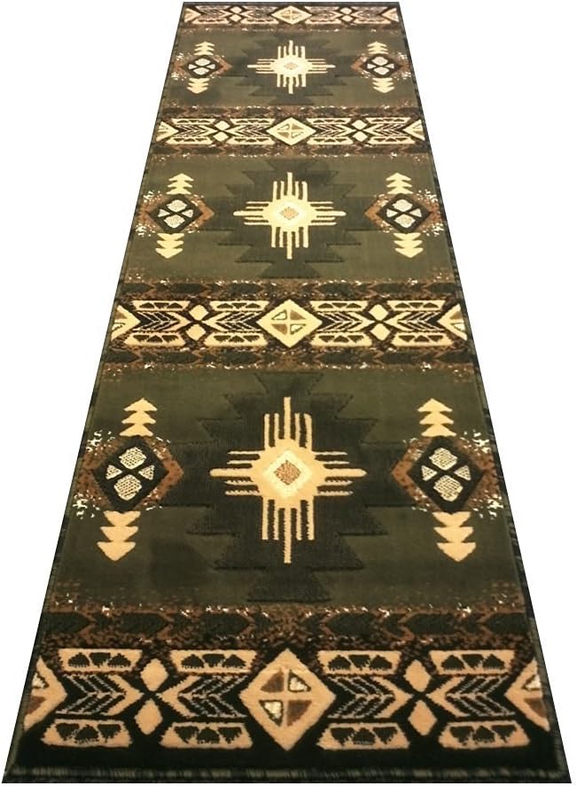 Champion Rugs Southwestern Native American Area Rug Geometric Sage Green (2 Feet X 3 Feet)