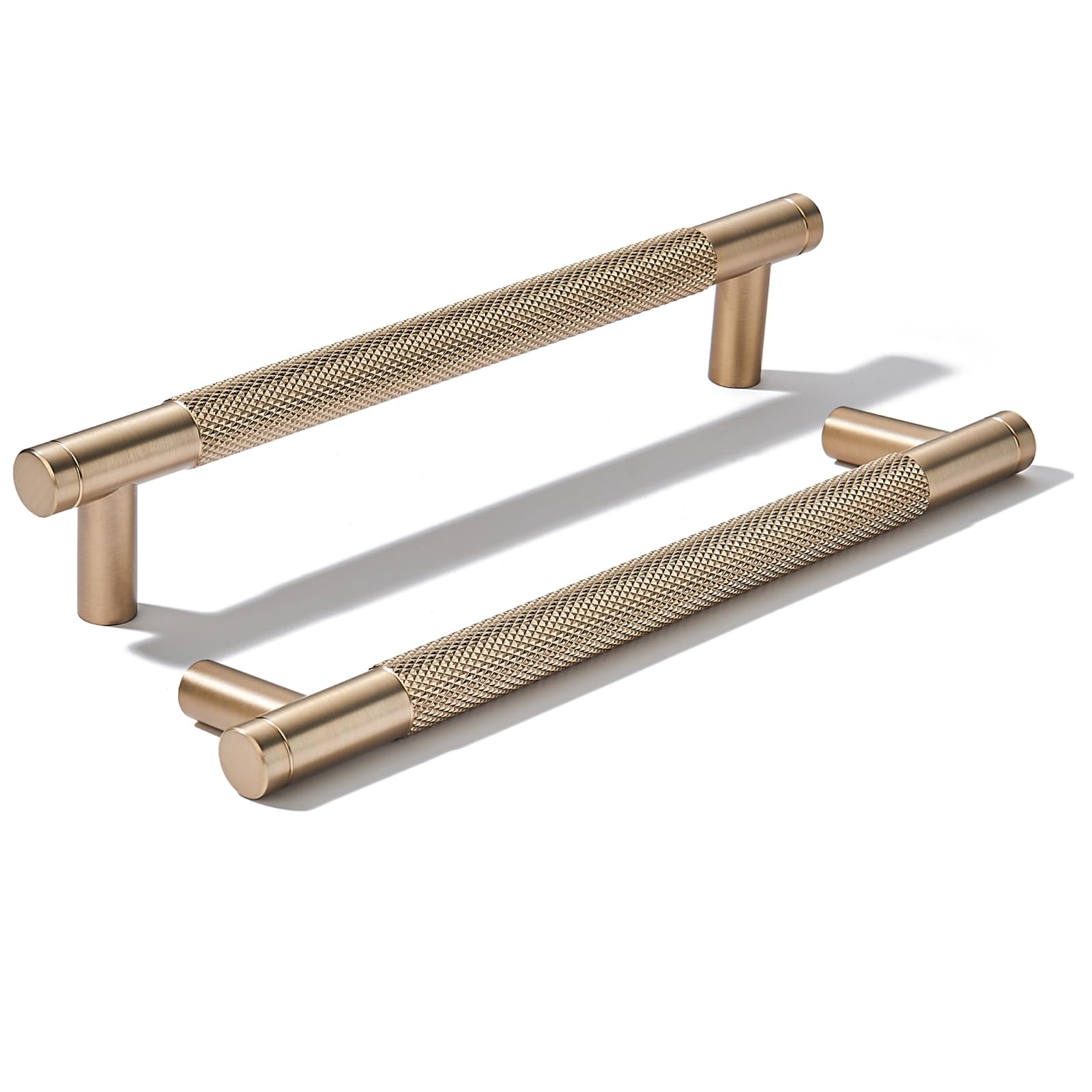 khtumeware 10 Pack 6 Inch(152mm) Aluminum Handles Knurled Champagne Bronze Cabinet Pulls Drawer Pulls Kitchen Hardware Kitchen Handles for Cabinets Cupboard Handles