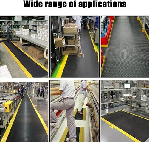 Miniatura 7 de Tapete de goma elástico, tapete de cocina acolchado, cojín de espuma antideslizante para escritorio de pie, oficina o garaje (color negro, tamaño