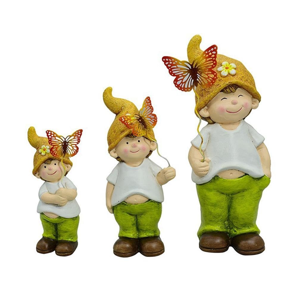 Encantador gnomo de jardín de porcelana, estatua para exteriores, patio, césped, adorno decorativo para estante interior, regalo único
