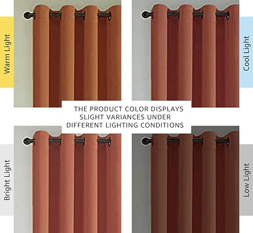 Miniatura 322 de H.Versailtex - Cortinas opacas con aislamiento térmico para oscurecer la habitación, cortinas extralargas, paneles con ojales