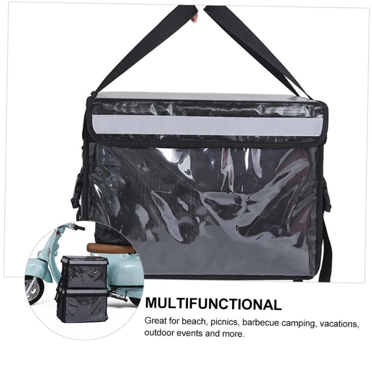 PRETYZOOM Borsa Termica per Alimenti capacità 32l Oxford e Alluminio per Barbecue e Camping Outdoor