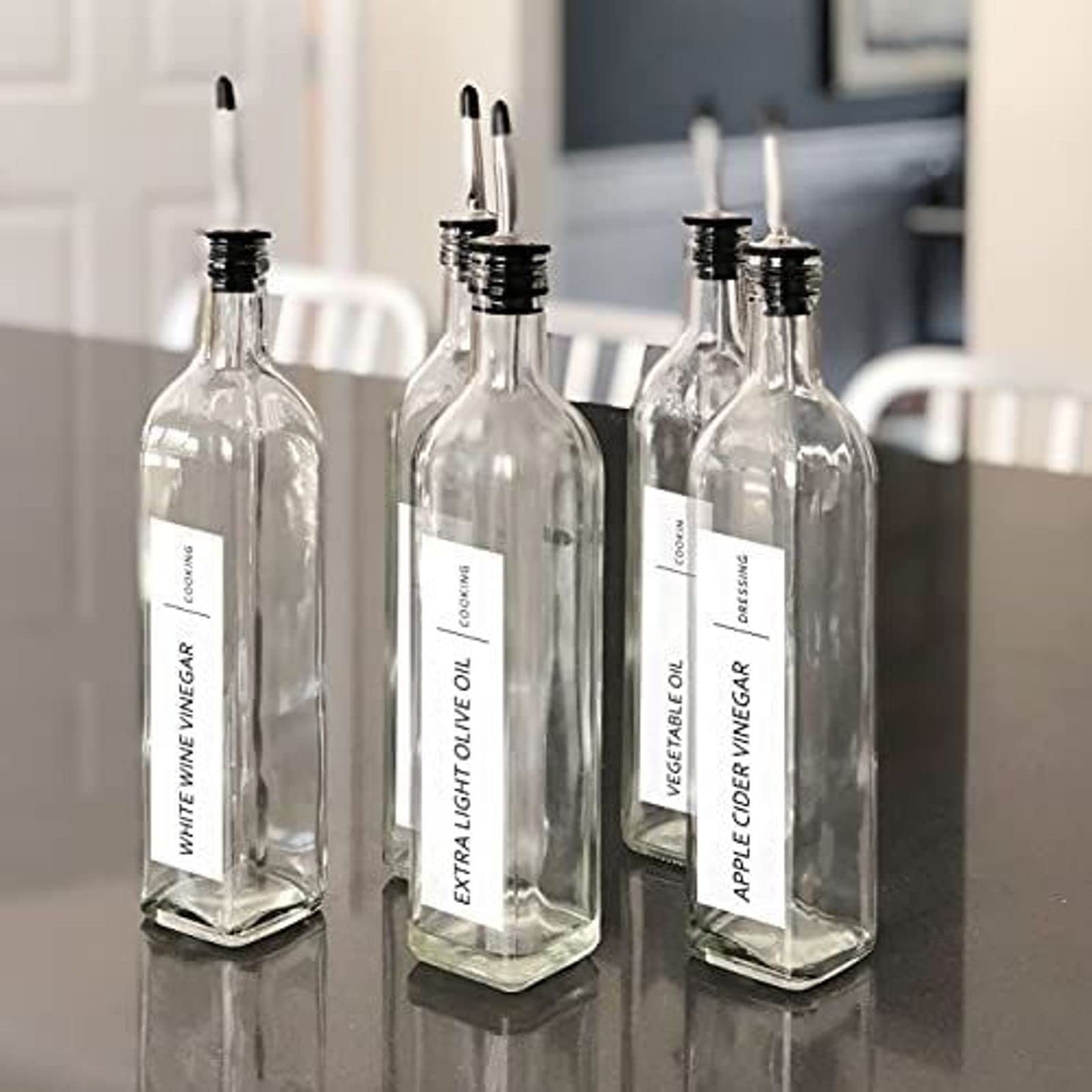 Talented Kitchen Minimalist Labels for Oils, Vinegars & Condiments